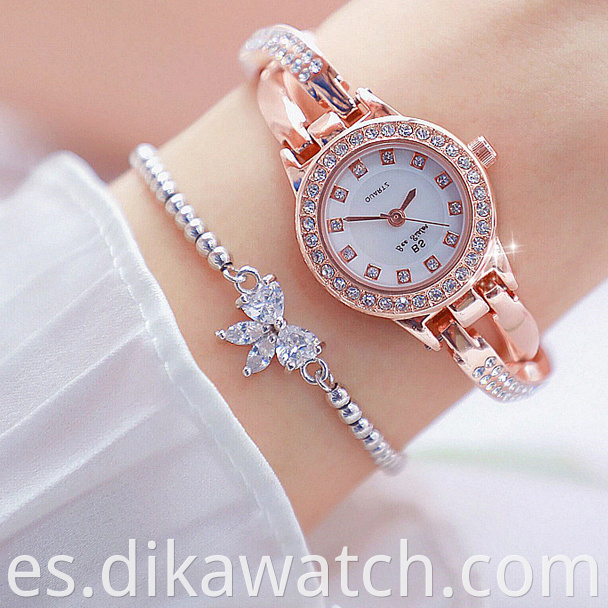 BS 2019 Relojes de pulsera casuales de cuarzo para mujer Lista vinculada de gama alta Reloj de diamantes completo personalizado Reloj de cuarzo Acero inoxidable FA1531